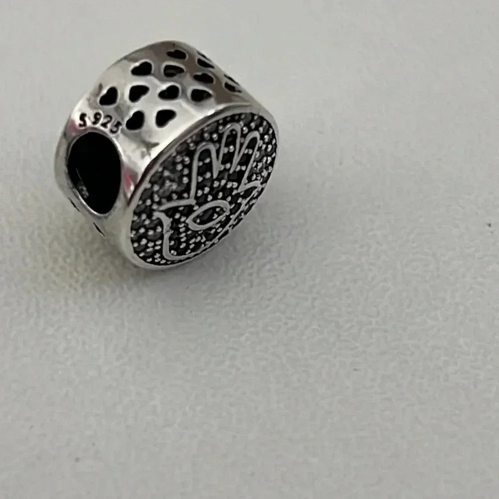 S925 Stamped Sterling Silver Hamsa Hand and Evil Eye Charm - Picture 4 of 6